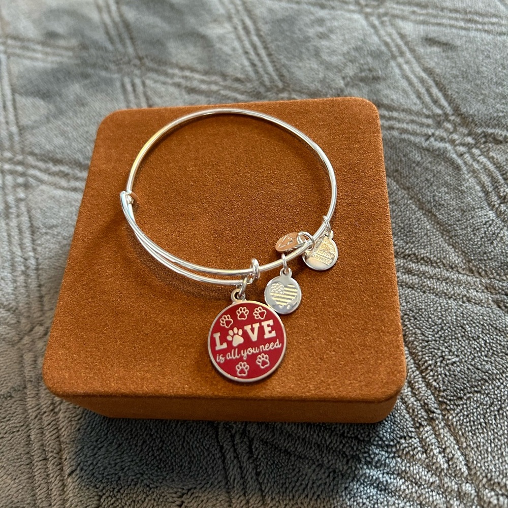 Alex and Ani Bangle with Dog-themed Charm